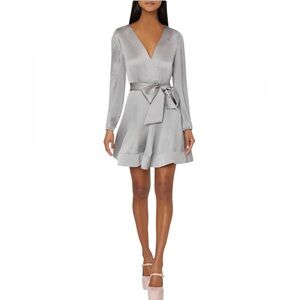 MILLY Liv Belted Pleated Dress - NWT – Silver - Size: 2
